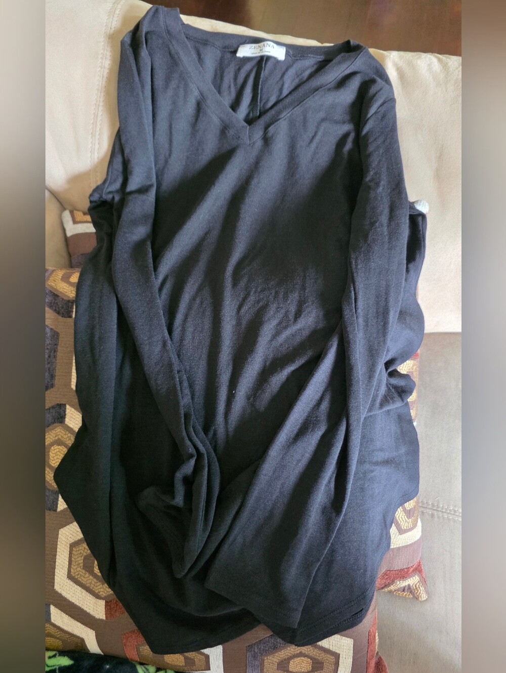 Zenana Vneck Long Sleeve Sz M